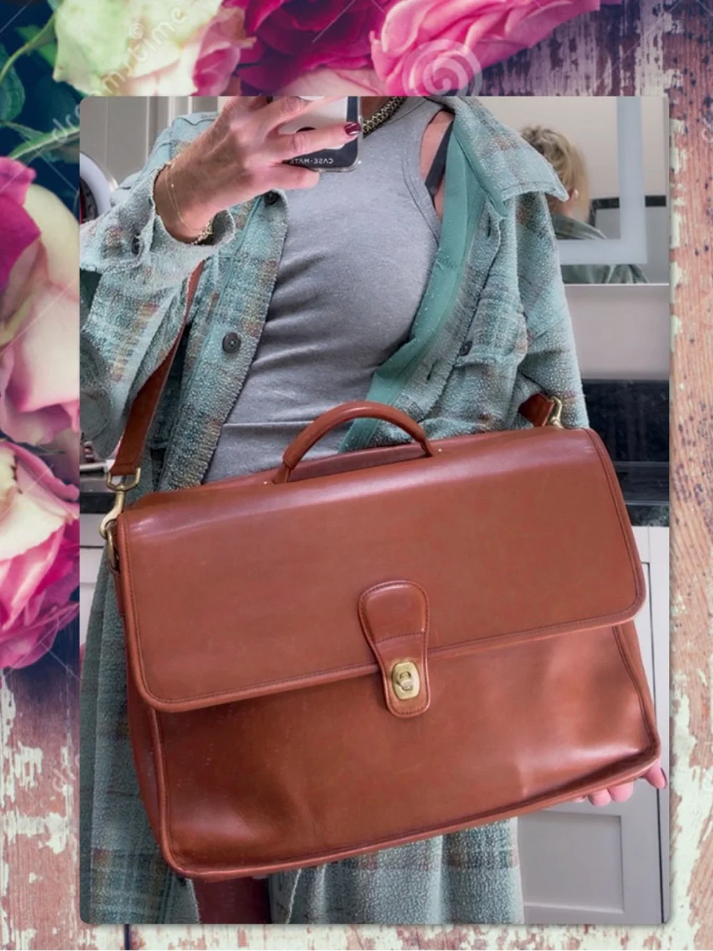 VINTAGE COACH BRITISH TAN MULTI-COMPARTMENT BRIEF / BRIEFCASE MESSENGER BAG 0542
